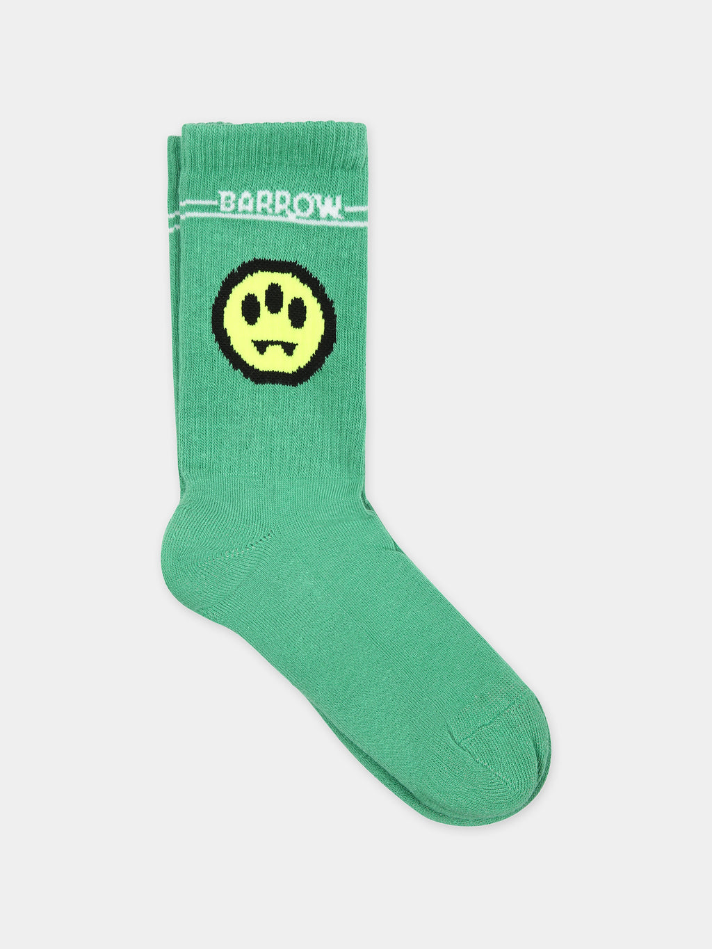 Green socks for kids with smiley
